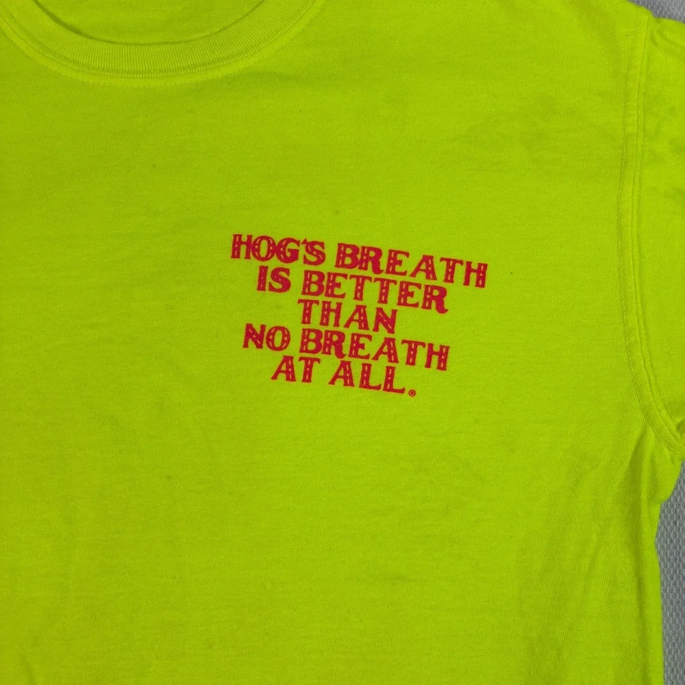 Hog's Breath Saloon Key West‎ T-Shirt Neon Yellow Comfort Colors Small Graphic